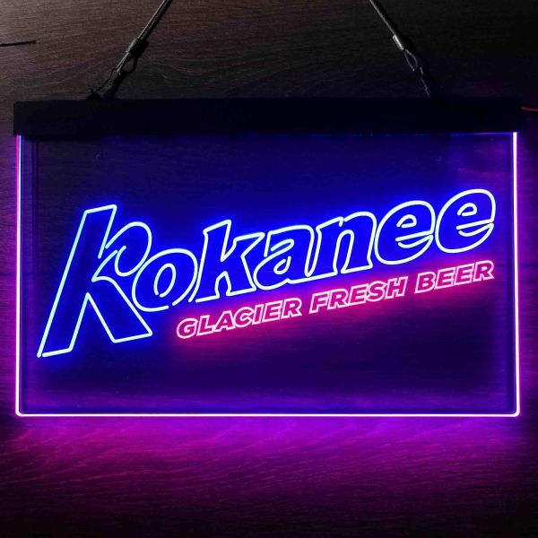 Kokanee Glacier Fresh Beer Dual LED Neon Light Sign